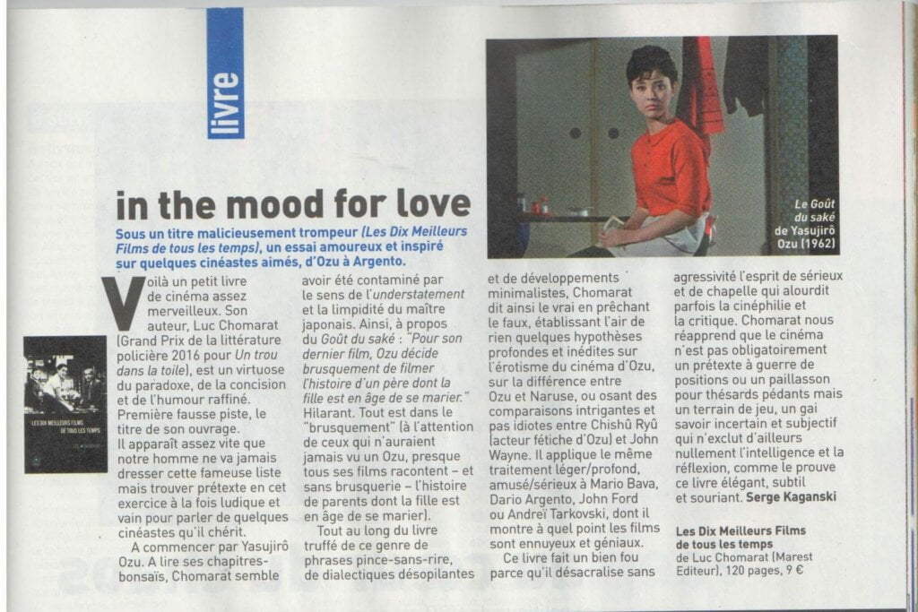 Les dix meilleurs films de tous les temps dans Les Inrocks