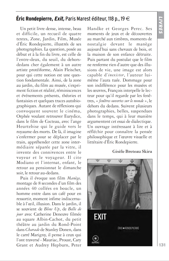 EXIT d'Eric Rondepierre dans Jeune cinéma